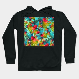 Bright Tropical Floral Print B Hoodie